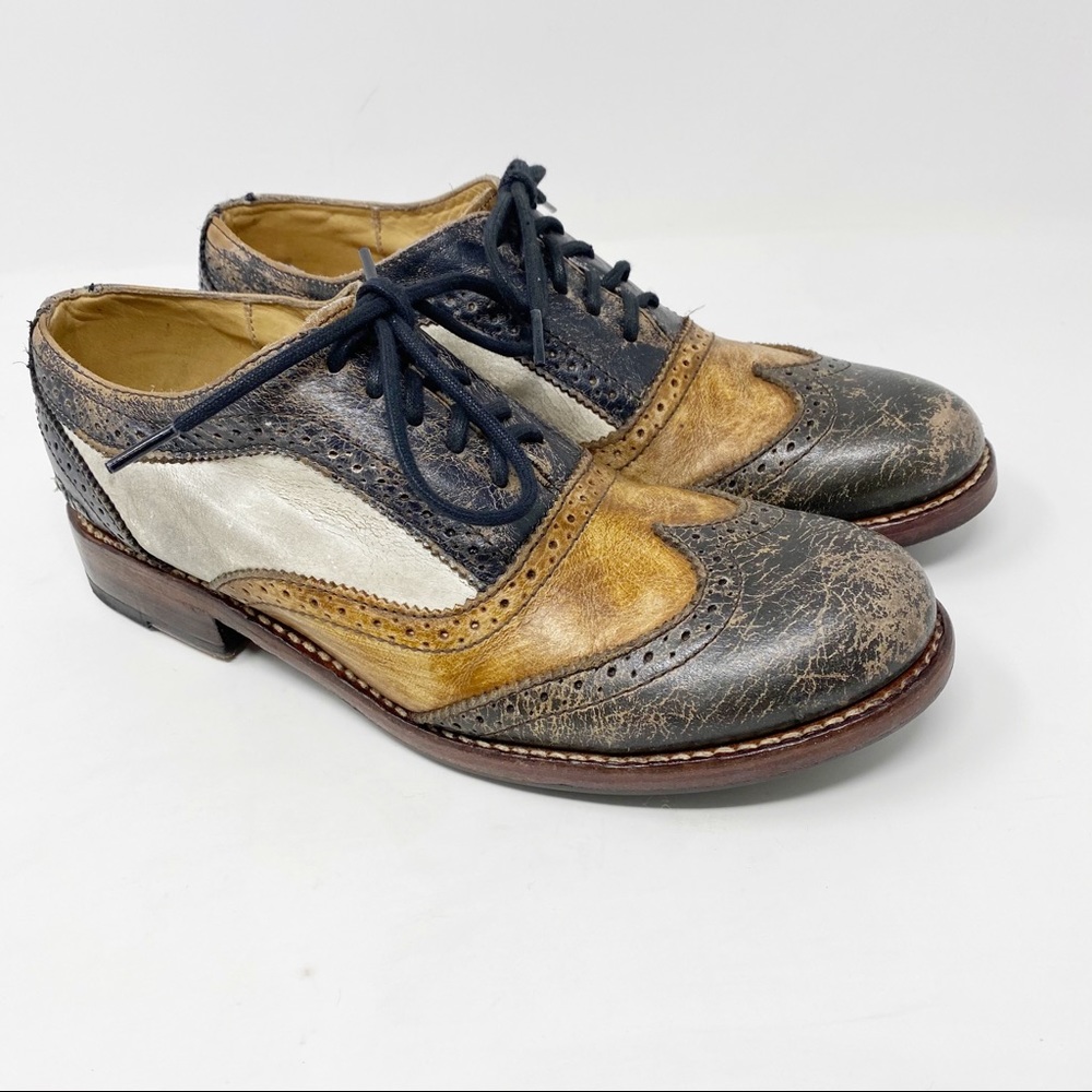 Bed Stu Derby Wingtip Distressed Lace Up Shoes 10